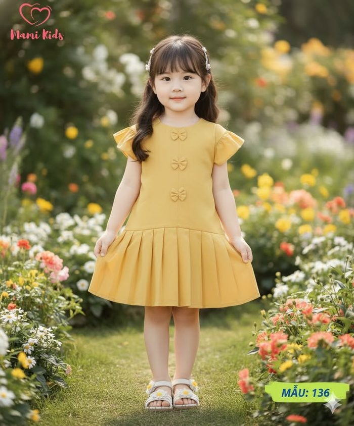 Mẫu đầm bé gái Mami Kids